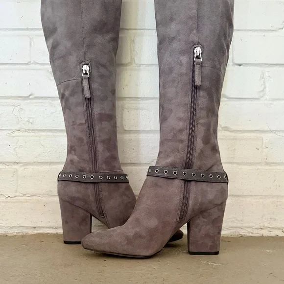 Nine West Women's Sandor Knee High Boots in Dark Grey Suede, SZ 6.5 - Picture 5 of 13